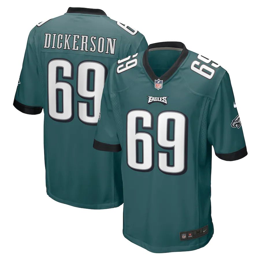 Men Philadelphia Eagles 69 Landon Dickerson Nike Midnight Green Game Player NFL Jersey